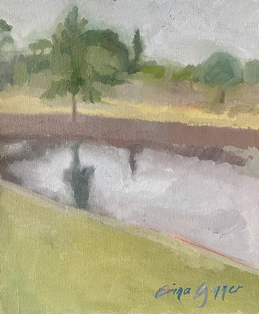 Inner West landscape, oil on canvas panel (25.4 x 30.5 cm)