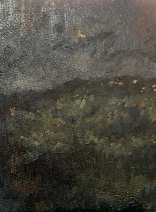 Evening sky, oil on canvas board (23 x 30.5 cm)